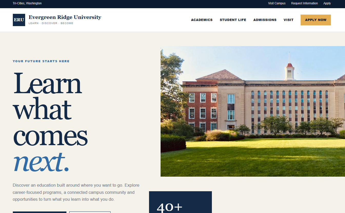 Education institutions website design concept