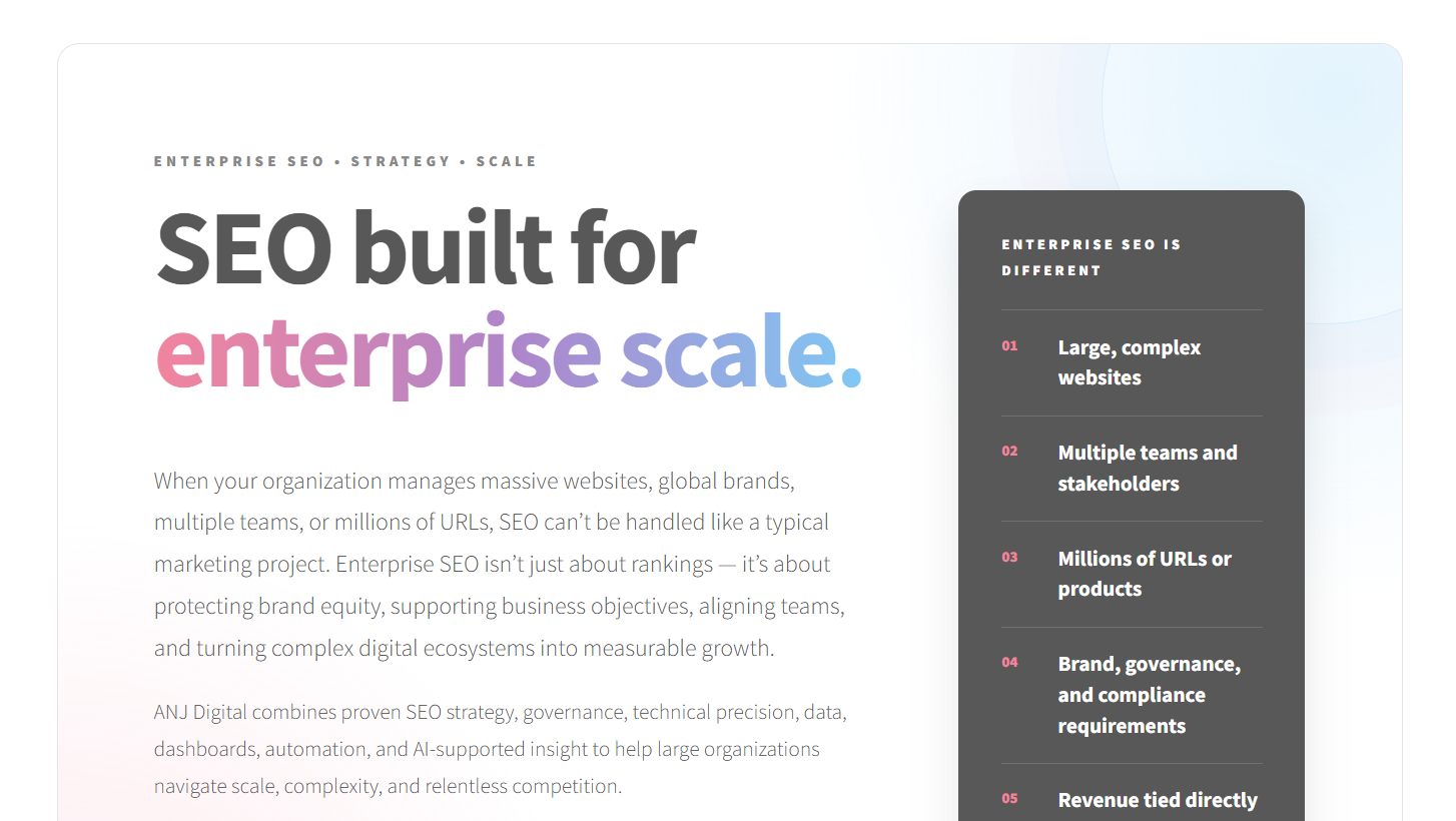 Enterprise SEO services
