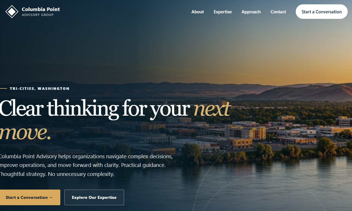 Professional services website design concept