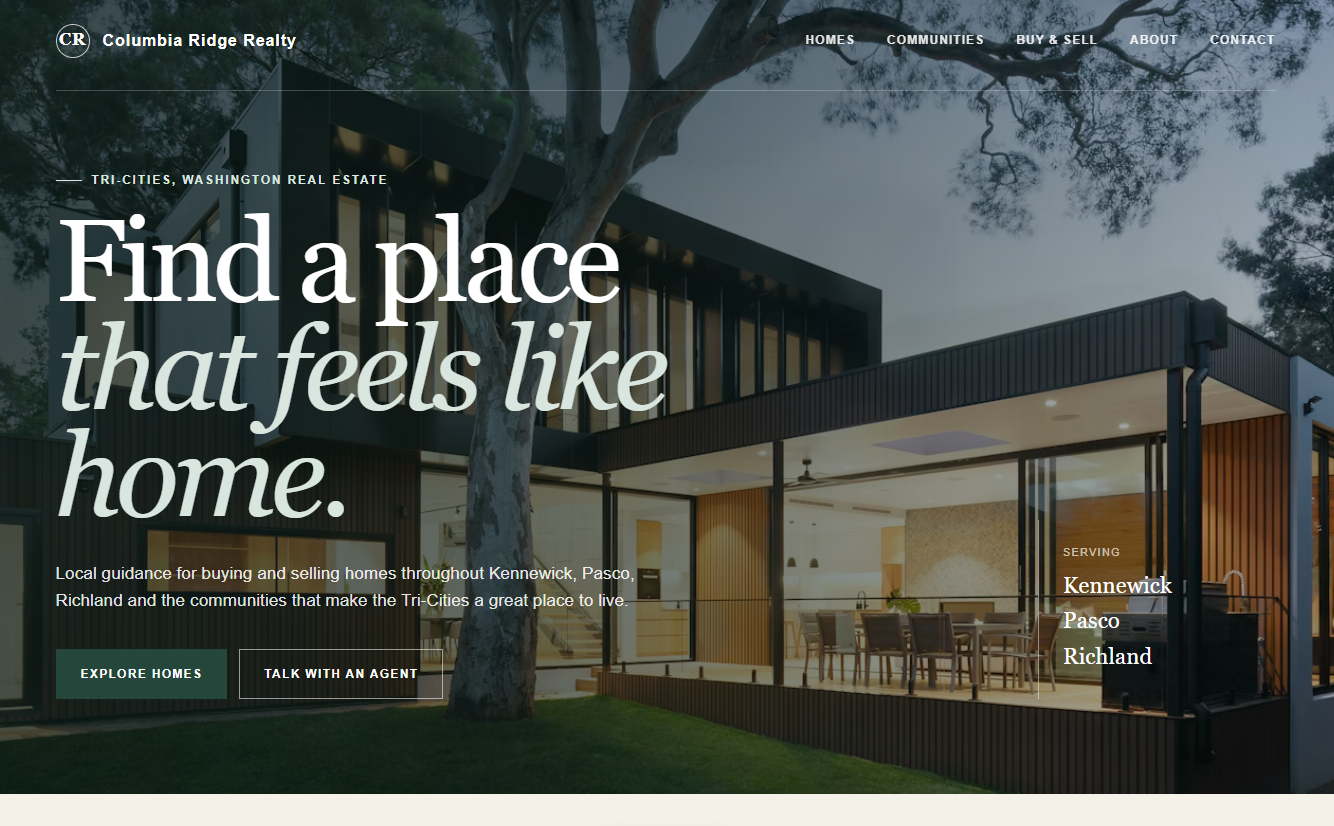 Real Estate website design concept