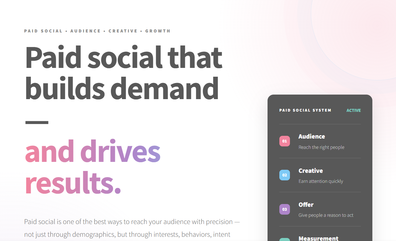 Paid social advertising